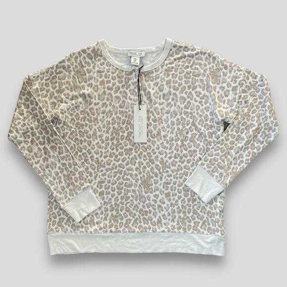 Rachel Zoe Sweaters - RACHEL ZOE BOHO BOHEMIAN ANIMAL PRINT NEUTRAL SCOOP NECK LS SWEATER M
